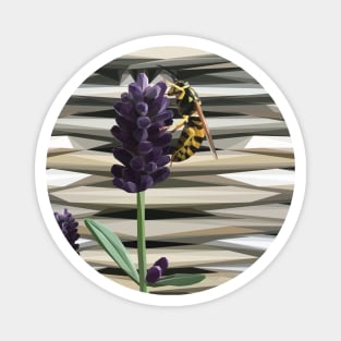 Low Poly Wasp on Lavender Magnet